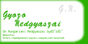 gyozo medgyaszai business card